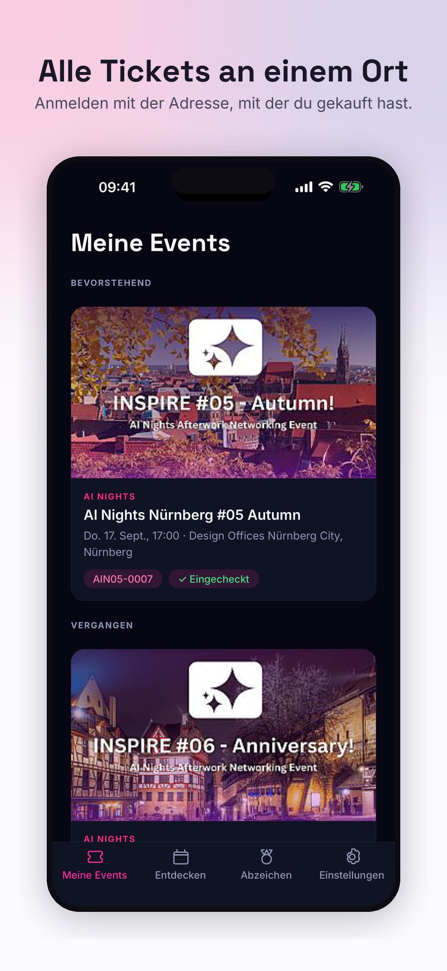 Meine Events: alle Tickets an einem Ort